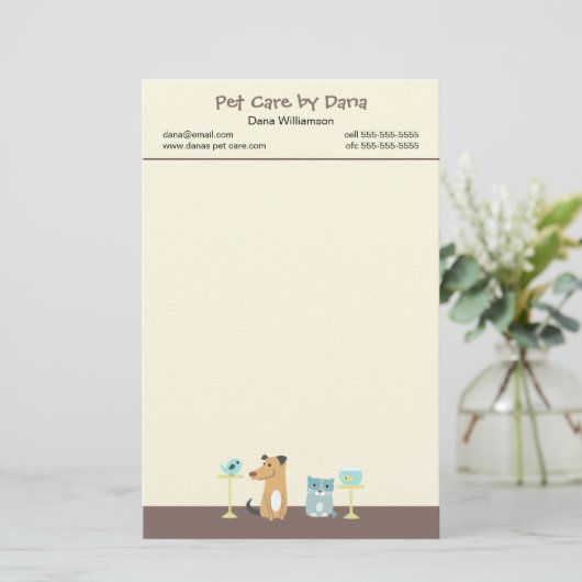 ペット付き添いの文房具 便箋 (スタンド正面)