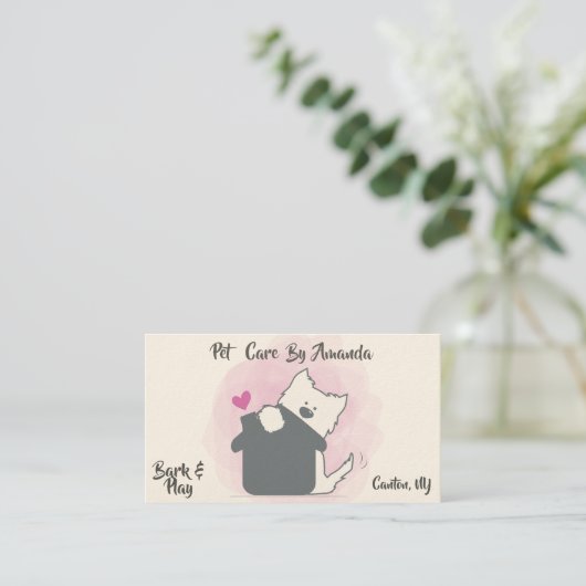 ペット付き添いの粗紡機犬の搭乗の名刺 名刺 (スタンド正面)