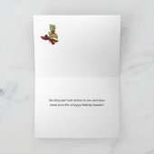 ペット付き添いブルドッグおよび猫のための季節の挨拶 シーズンカード (内部)