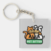 ペット付き添い(犬及び猫) Keychain キーホルダー (正面)