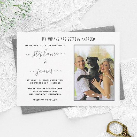 ペット付人前結婚式フォトウェディング 招待状