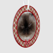 ペット伝統的フォトメリークリスマス オーナメント (正面)