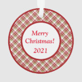 ペット伝統的フォトメリークリスマス オーナメント (裏面)