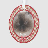 ペット伝統的フォトメリークリスマス オーナメント (正面)