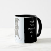 ペット保護メッセージ付きのレスキュー用マグカップ マグカップ (正面右)