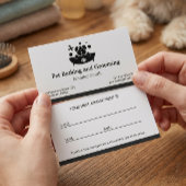 ペット入浴とグルーミング-アポイントメント 予約カード