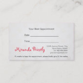 ペット入浴グルーミングブルドッグアポイントメント 予約カード (裏面)