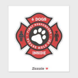 ペット内の6匹の犬が救火を放つ シール