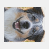 ペット写真のカスタマイズ追加 フリースブランケット (正面(横))
