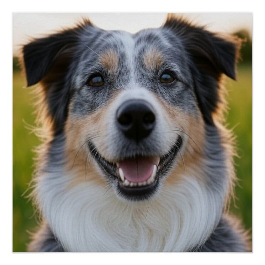 ペット写真のカスタマイズ追加 ポスター (正面)