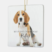 ペット写真のスクリプモダント初めてのクリスマス セラミックオーナメント (左)