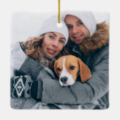 ペット写真のスクリプモダント初めてのクリスマス セラミックオーナメント (裏面)