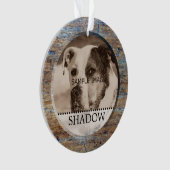 ペット写真のパーソナライズな一流の素朴な木製のクリスマス オーナメント (正面)