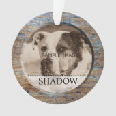 ペット写真のパーソナライズな一流の素朴な木製のクリスマス オーナメント (正面)