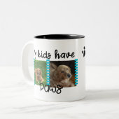 ペット写真のマグは私の子供足を備えています ツートーンマグカップ (正面左)
