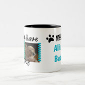 ペット写真のマグは私の子供足を備えています ツートーンマグカップ (中央)