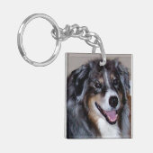 ペット写真の両面のアクリルのkeychainを加えて下さい キーホルダー (正面左)