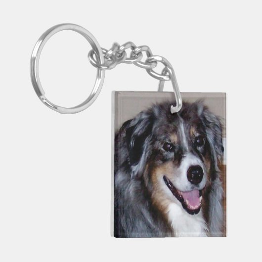 ペット写真の両面のアクリルのkeychainを加えて下さい キーホルダー (正面左)