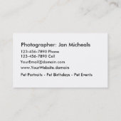 ペット写真の名刺 名刺 (裏面)