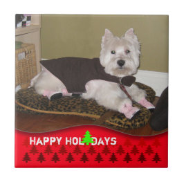 ペット写真の幸せな休日のタイルを加えて下さい タイル