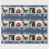 ペット写真の水の色の冬をテーマにした ラッピングペーパー (フラット)