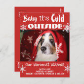 ペット写真の"それによってが冷たい外側"の休日をであるベビー加えて下さい ポストカード (正面/裏面)