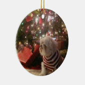 ペット写真または人のクリスマスツリーのオーナメントを加えて下さい セラミックオーナメント (右)