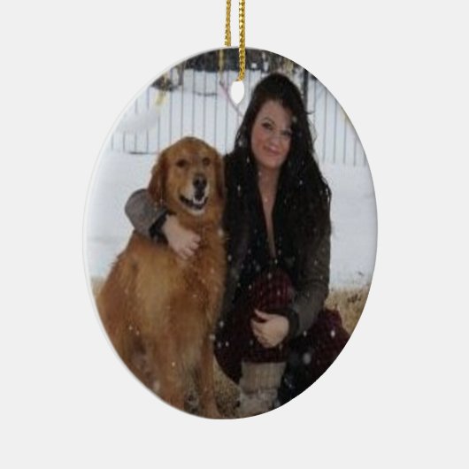 ペット写真または人のクリスマスツリーのオーナメントを加えて下さい セラミックオーナメント (右)