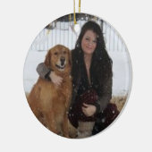 ペット写真または人のクリスマスツリーのオーナメントを加えて下さい セラミックオーナメント (左)