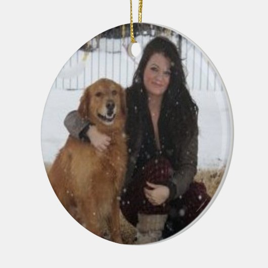 ペット写真または人のクリスマスツリーのオーナメントを加えて下さい セラミックオーナメント (左)