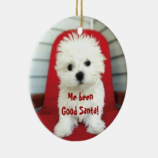 ペット写真または人のクリスマスツリーのオーナメントを加えて下さい セラミックオーナメント (右)