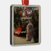 ペット写真または人のクリスマスツリーのオーナメントを加えて下さい メタルオーナメント (右)