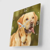 ペット写真を加えて下さい スクエア壁時計 (傾斜)