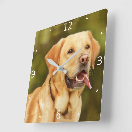 ペット写真を加えて下さい スクエア壁時計 (傾斜)