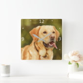 ペット写真を加えて下さい スクエア壁時計 (ホーム)