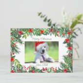 ペット写真クリスマスホリデーグリーティング シーズンカード (スタンド正面)