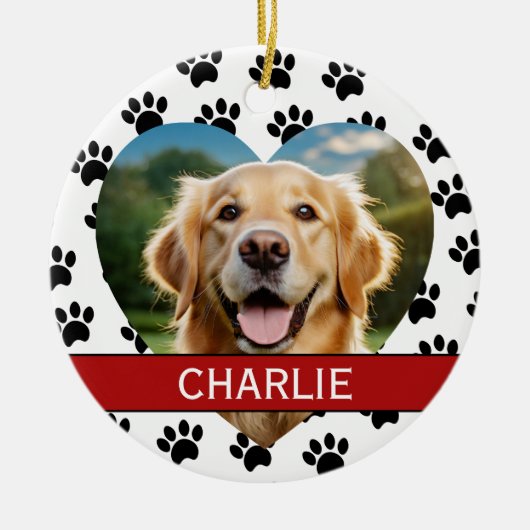 ペット写真クリスマス セラミックオーナメント (正面)