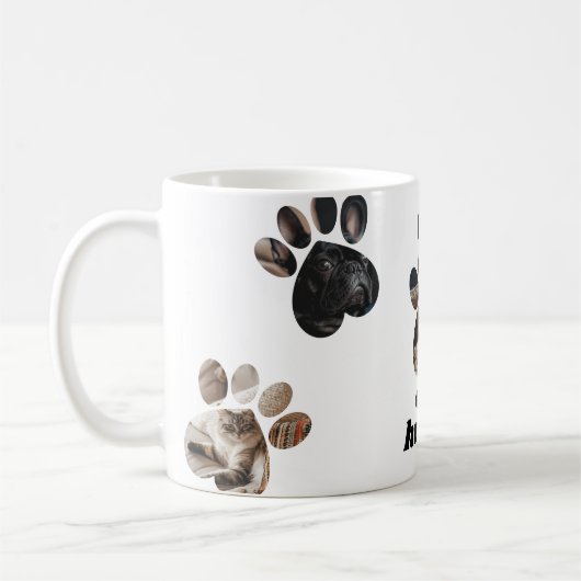 ペット写真コラージュの猫カスタム犬を作成 コーヒーマグカップ (左)