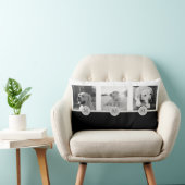 ペット写真コラージュ – メモリアル，記念白黒 ランバークッション (椅子)
