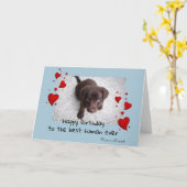 ペット写真テンプレートハッピーバースデーカスタマイズカード カード (黄色い花)