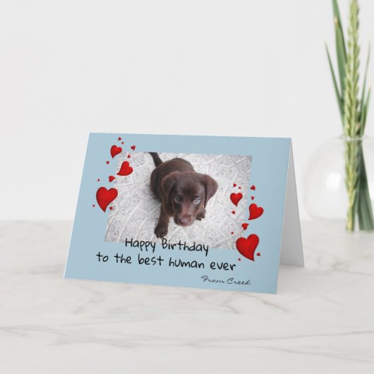 ペット写真テンプレートハッピーバースデーカスタマイズカード カード (正面)