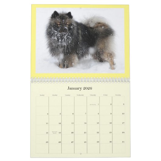 ペット写真テンプレートDIYホリデーアイコンファミリー カレンダー (1月 2026)