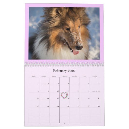 ペット写真テンプレートDIYホリデーアイコンファミリー カレンダー (2月 2026)