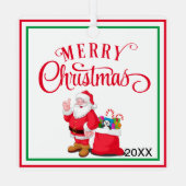 ペット写真テンプレートw名前クリスマスライトウェイトミー メタルオーナメント (裏面)