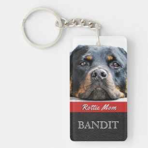 ペット写真パーソナライズな Rottieのお母さんのロットワイラー犬 キーホルダー