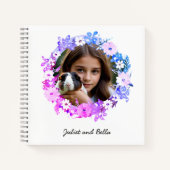 ペット写真フローラ パーソナライズされた ノートブック (正面)