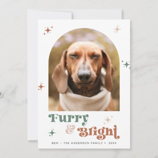 ペット写真ホリデーカードドッグクリスマスパピーファーリー シーズンカード (正面)