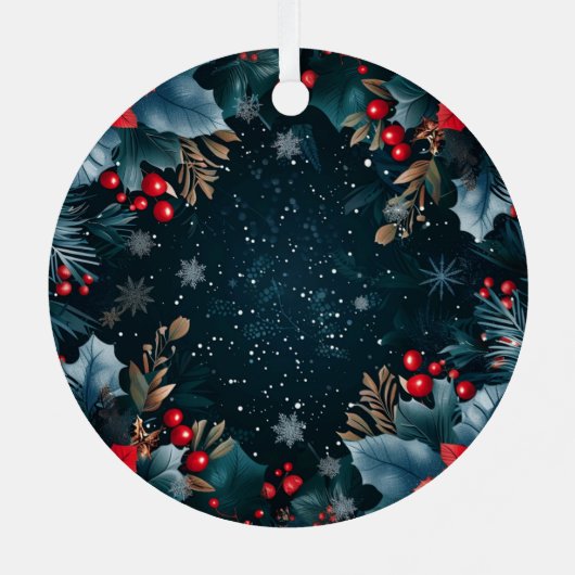 ペット写真マイ初めてのクリスマス犬 メタルオーナメント (裏面)