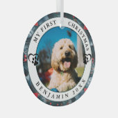ペット写真マイ初めてのクリスマス ガラスオーナメント (正面右)