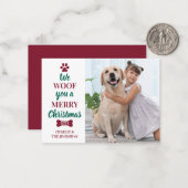 ペット写真メリークリスマス犬から予算 ノートカード (正面/裏面インサイチュ)